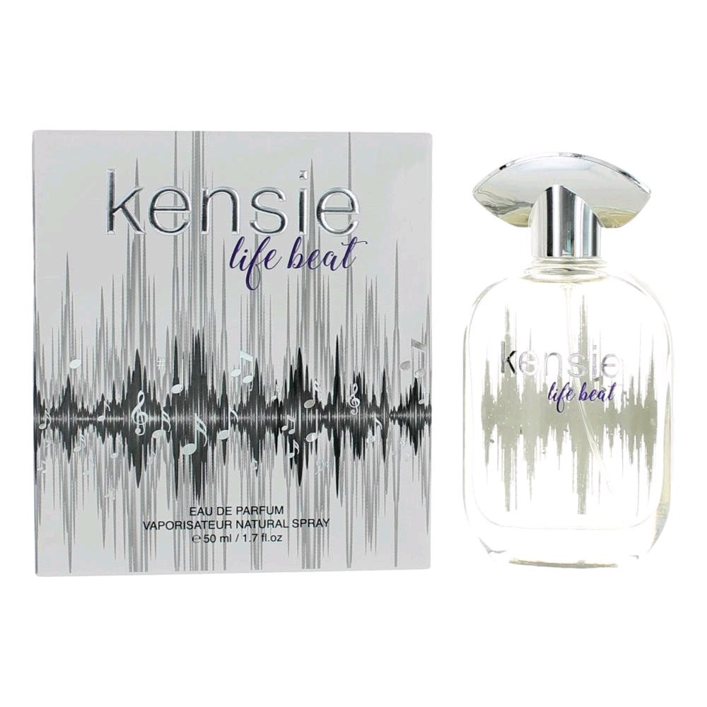 1.7 oz bottle and packaging of Kensie Life Beat Perfume